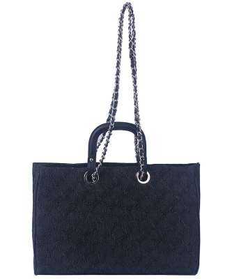 Fashion Check Denim 2 Way Satchel CSD015-Z BLACK